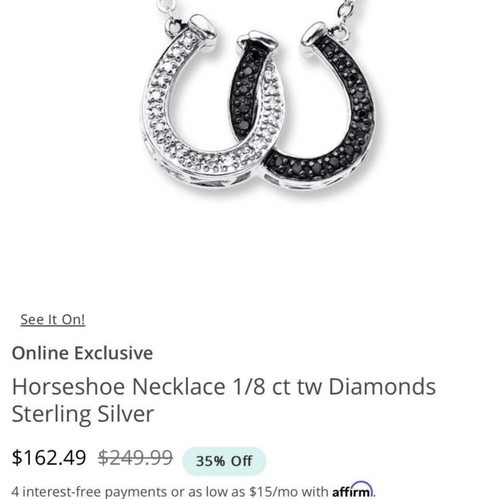 Sterling Silver Horseshoe Necklace with Diamonds